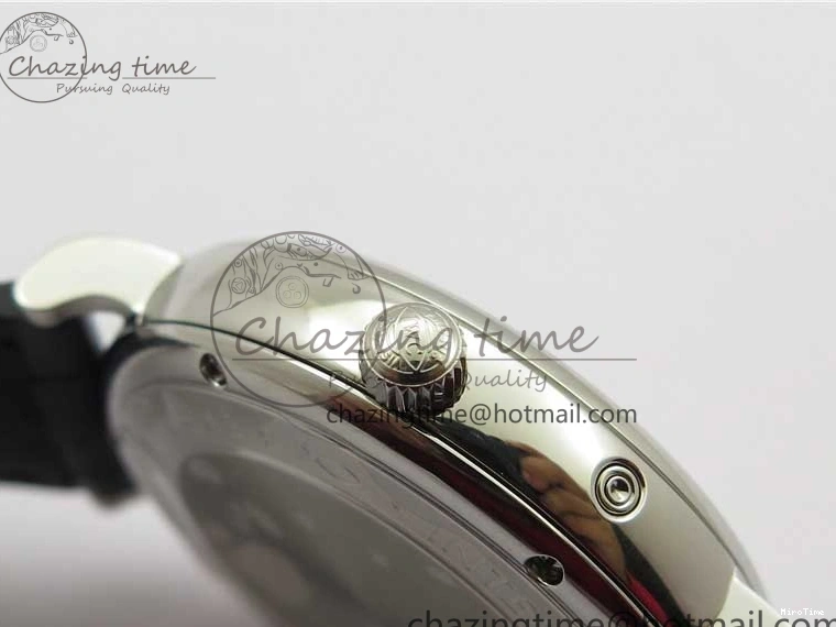 MIROTIME 0308 Vibrant Portofino IW459402 SS MKS 1:1 Best Edition White Dial on Black Leather Strap Miyota 7086